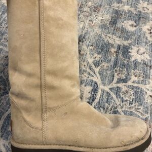 UGG Beige Suede Knee-High Boots
